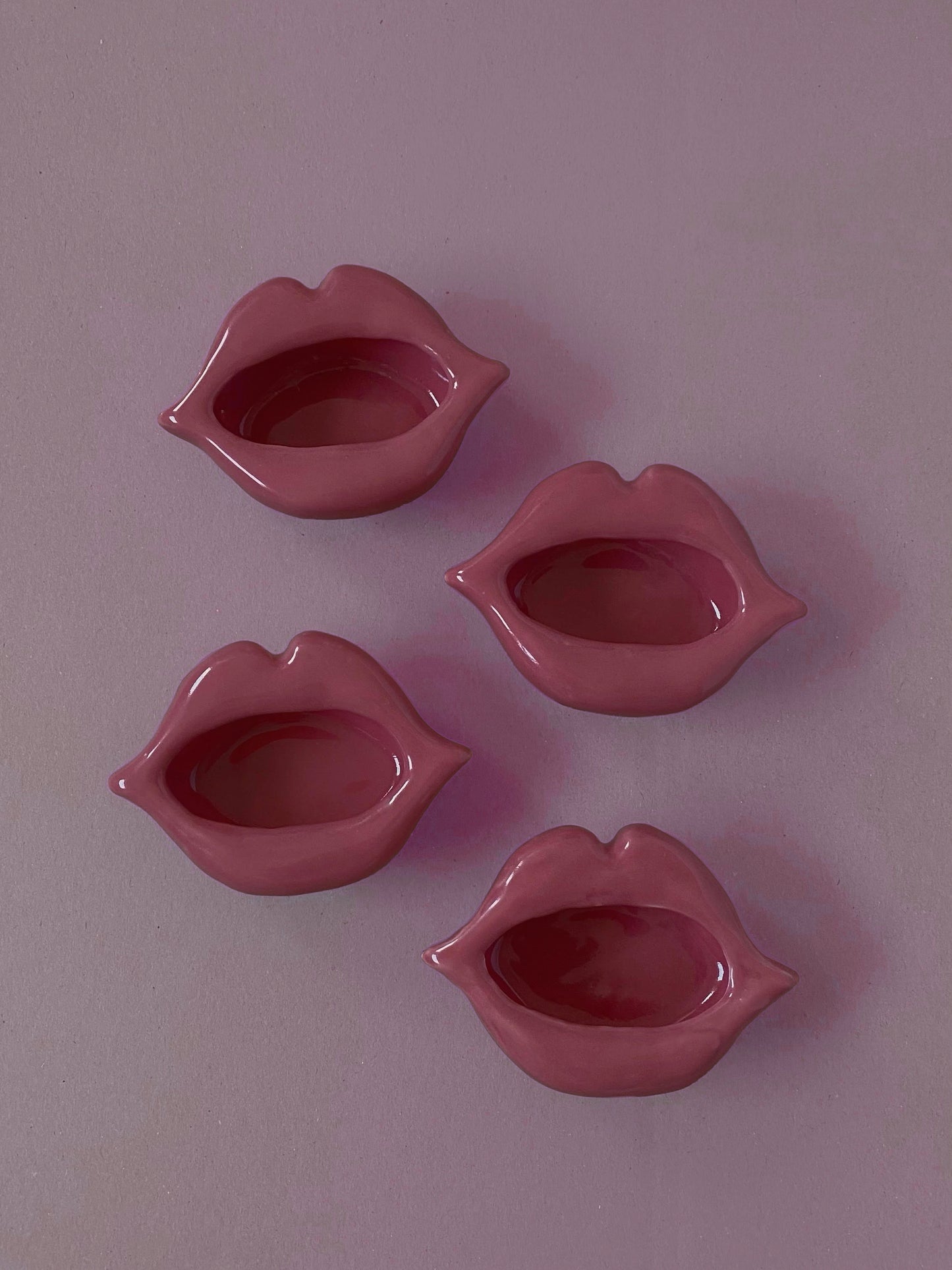 unique moroccan handmade lip tray ashtray in purple lilac