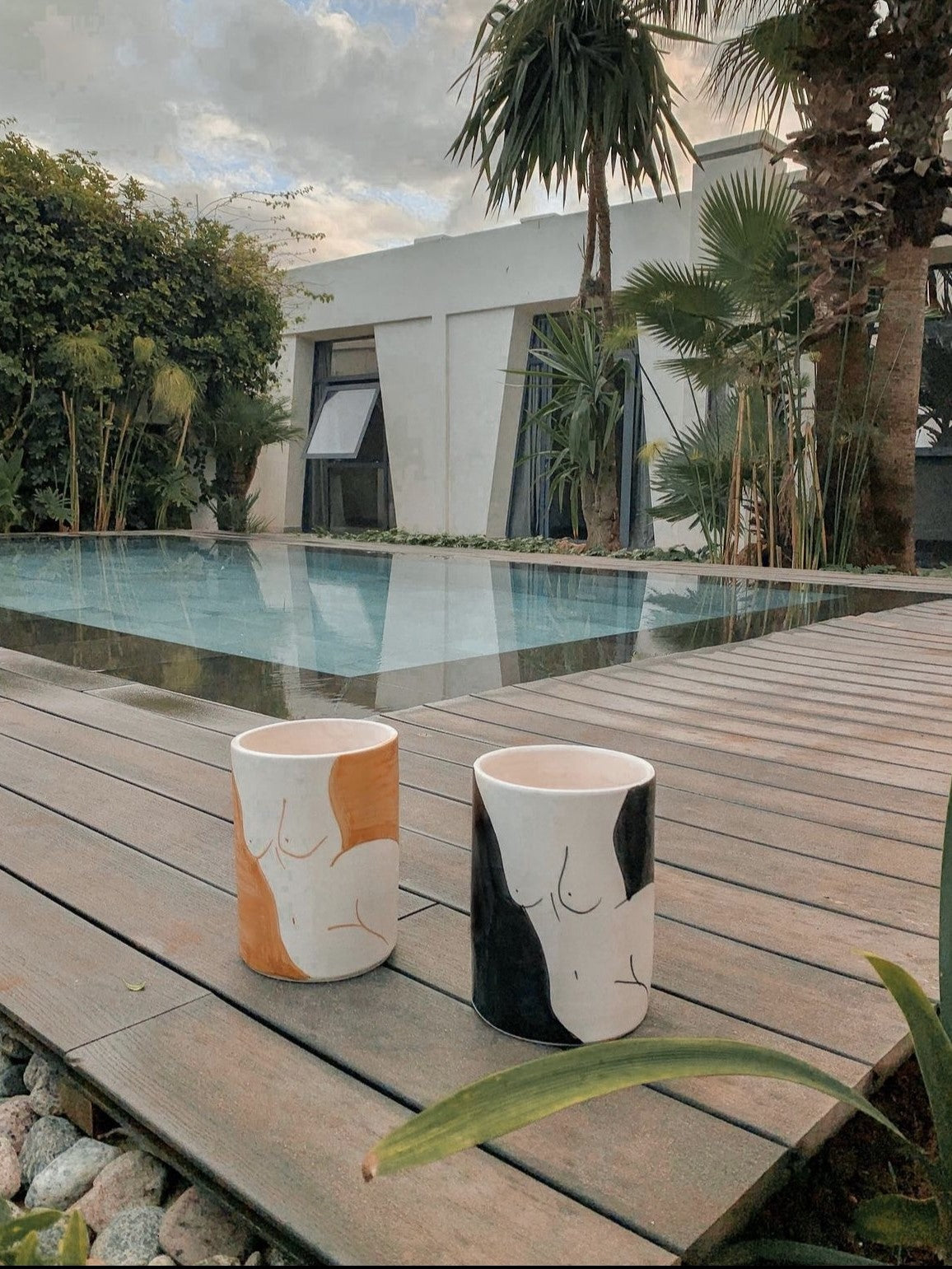 moroccan unique handmade ceramic traditional craftsmanship pottery black and orange vase morocco patterns