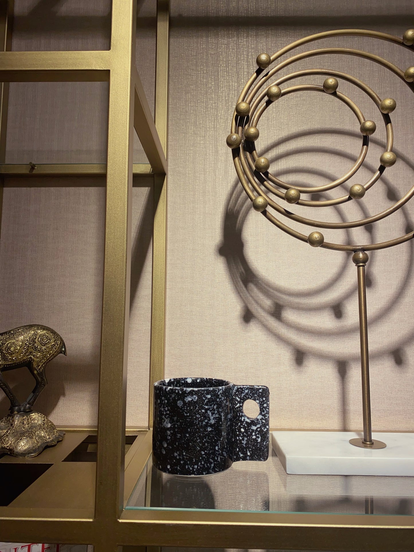 unique moroccan handmade ceramic splash coffee mug in black with ceramic coating glaze