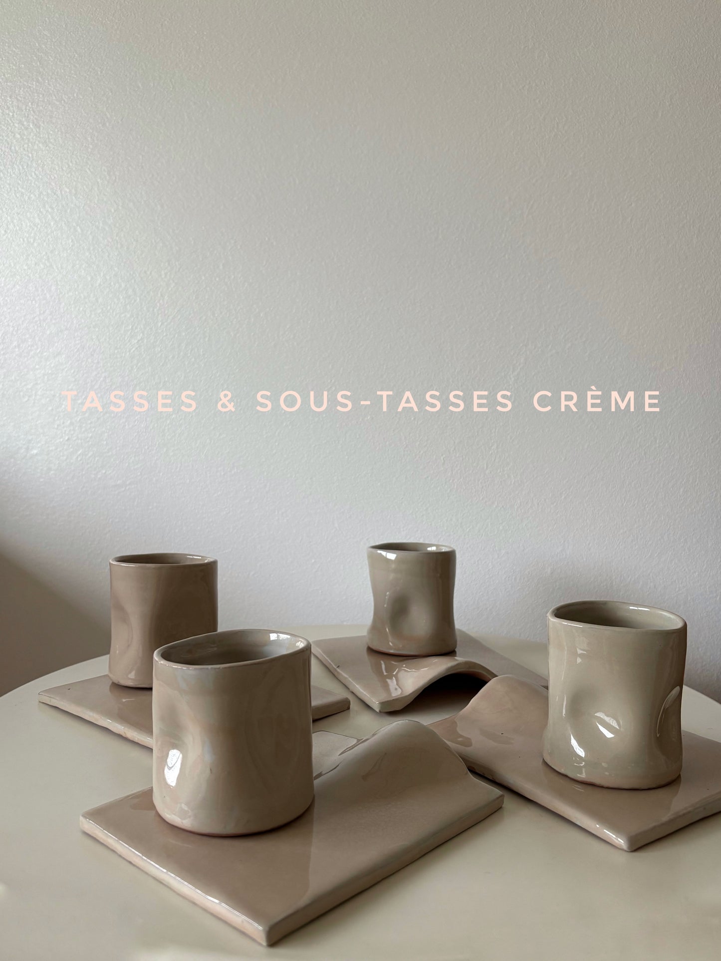 .Tasses & sous-tasses crème - les imparfaites