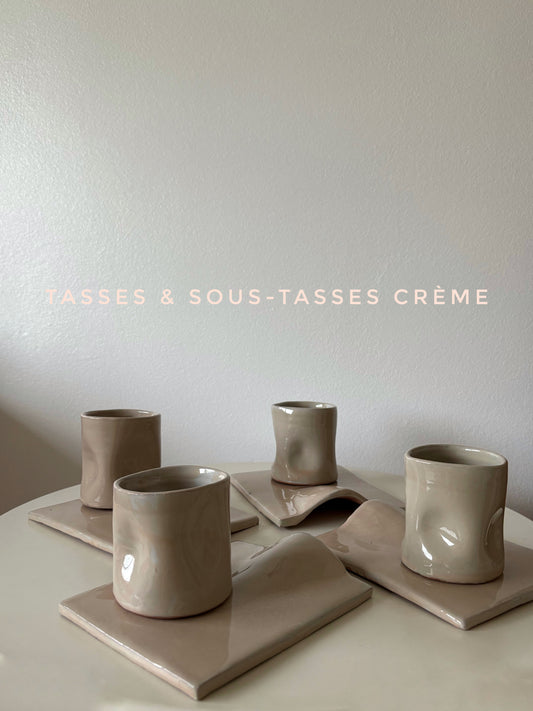 .Tasses & sous-tasses crème - les imparfaites