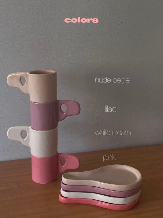 Mug & Tray - Light shades